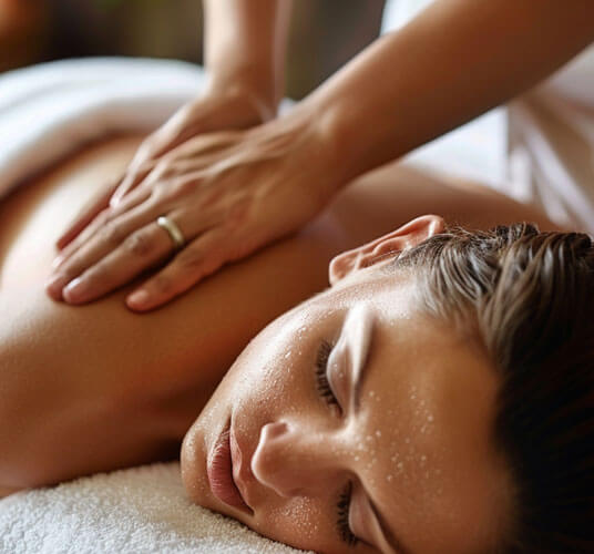 Massage therapy session at Omega Physiotherapy clinic